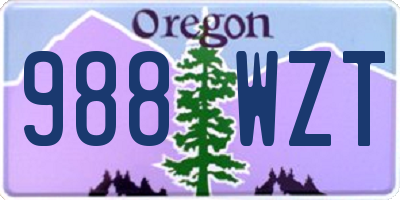 OR license plate 988WZT