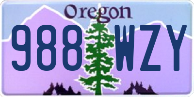 OR license plate 988WZY