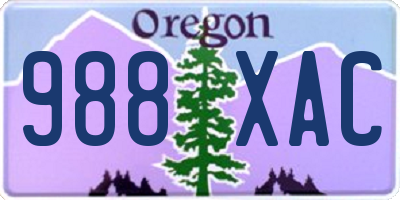 OR license plate 988XAC