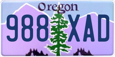 OR license plate 988XAD