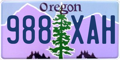 OR license plate 988XAH