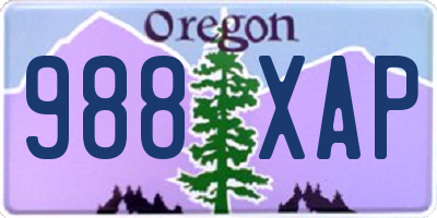 OR license plate 988XAP