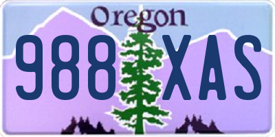 OR license plate 988XAS
