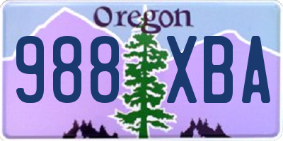 OR license plate 988XBA