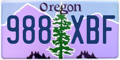 OR license plate 988XBF