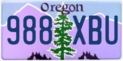 OR license plate 988XBU