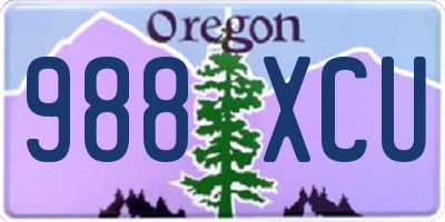OR license plate 988XCU