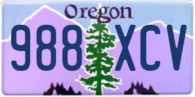 OR license plate 988XCV