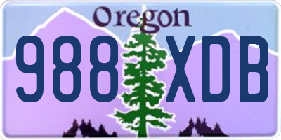 OR license plate 988XDB