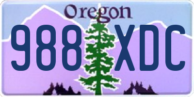 OR license plate 988XDC
