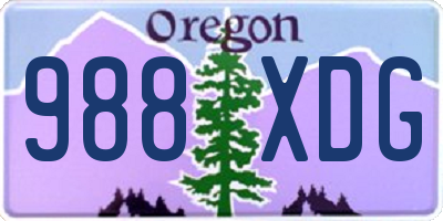 OR license plate 988XDG