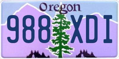 OR license plate 988XDI