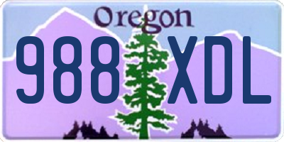 OR license plate 988XDL