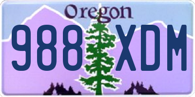 OR license plate 988XDM