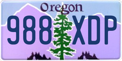 OR license plate 988XDP