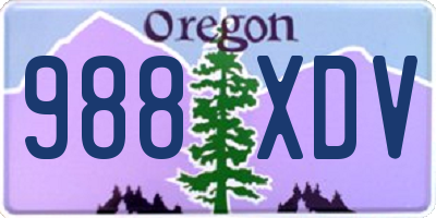 OR license plate 988XDV
