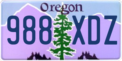 OR license plate 988XDZ