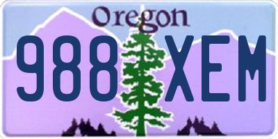 OR license plate 988XEM