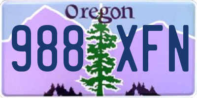 OR license plate 988XFN