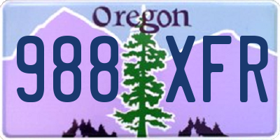 OR license plate 988XFR