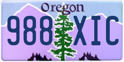 OR license plate 988XIC