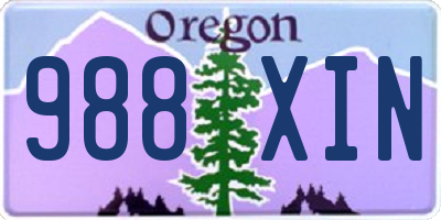 OR license plate 988XIN