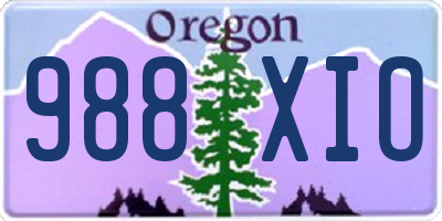 OR license plate 988XIO