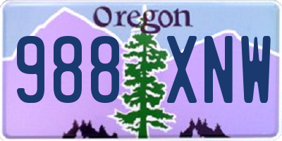 OR license plate 988XNW