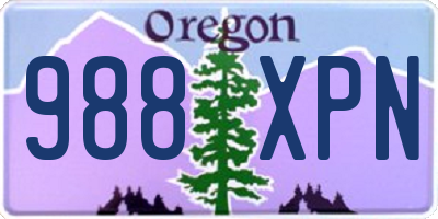 OR license plate 988XPN