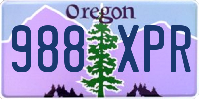 OR license plate 988XPR