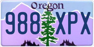 OR license plate 988XPX