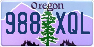 OR license plate 988XQL