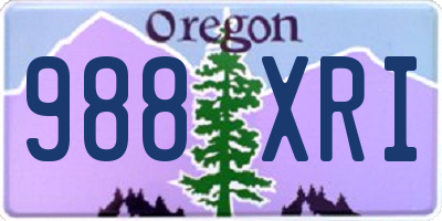 OR license plate 988XRI