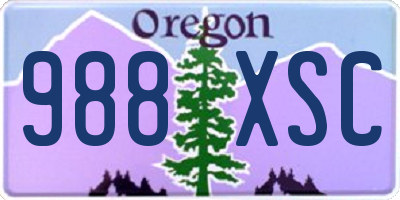 OR license plate 988XSC