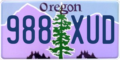 OR license plate 988XUD