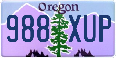 OR license plate 988XUP