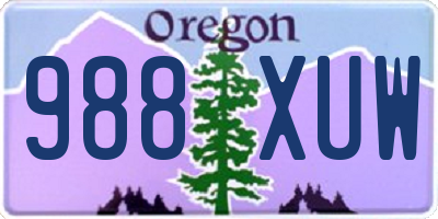 OR license plate 988XUW