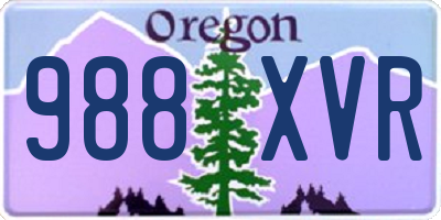OR license plate 988XVR