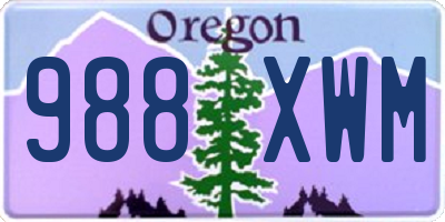 OR license plate 988XWM