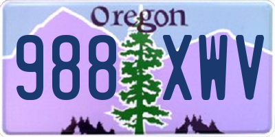 OR license plate 988XWV