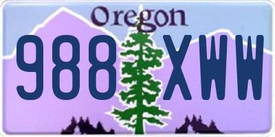 OR license plate 988XWW