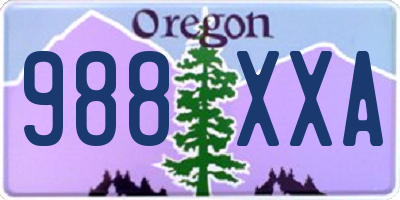 OR license plate 988XXA