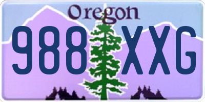 OR license plate 988XXG