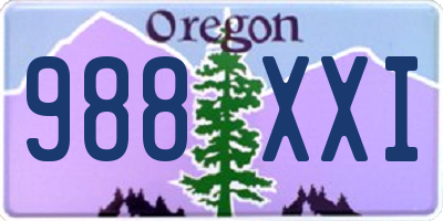 OR license plate 988XXI