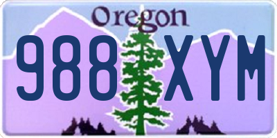 OR license plate 988XYM