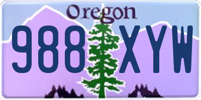 OR license plate 988XYW