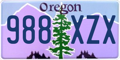 OR license plate 988XZX