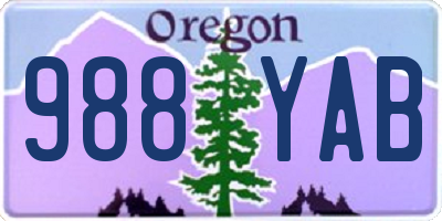 OR license plate 988YAB