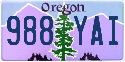 OR license plate 988YAI