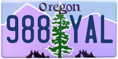 OR license plate 988YAL